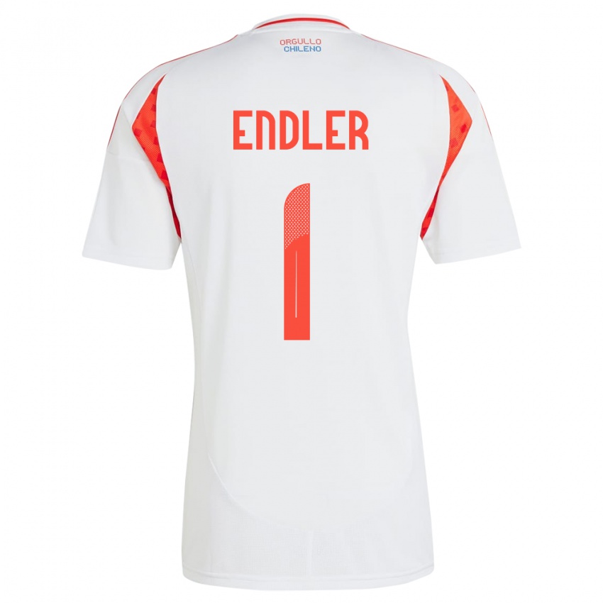 Hombre Camiseta Chile Christiane Endler #1 Blanco 2ª Equipación 24-26 La Camisa Argentina