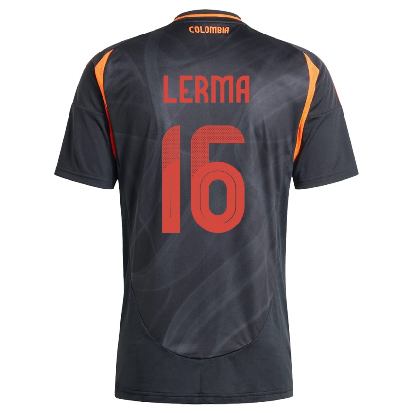 Hombre Camiseta Colombia Jefferson Lerma #16 Negro 2ª Equipación 24-26 La Camisa Argentina