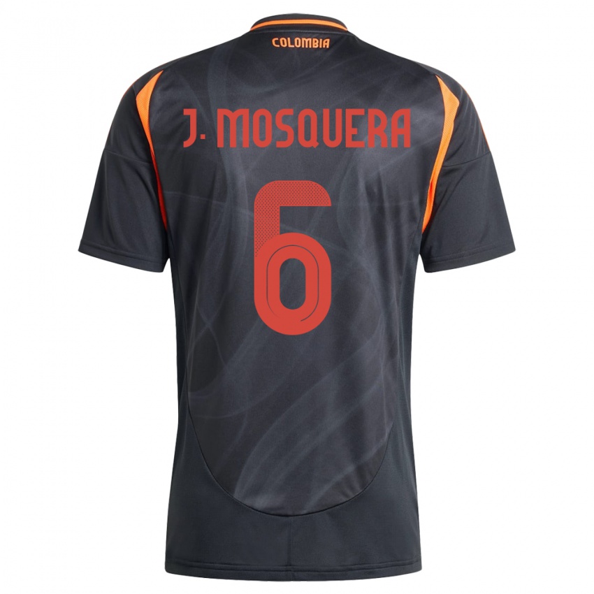 Hombre Camiseta Colombia Juan Mosquera #6 Negro 2ª Equipación 24-26 La Camisa Argentina