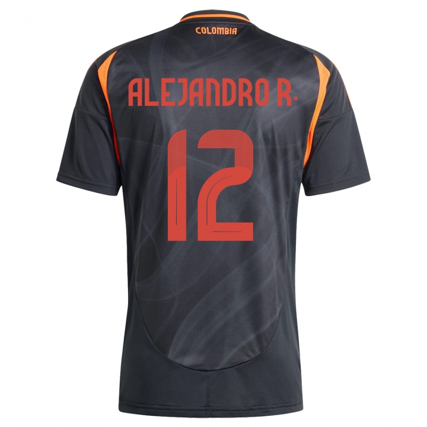 Hombre Camiseta Colombia Alejandro Rodríguez #12 Negro 2ª Equipación 24-26 La Camisa Argentina