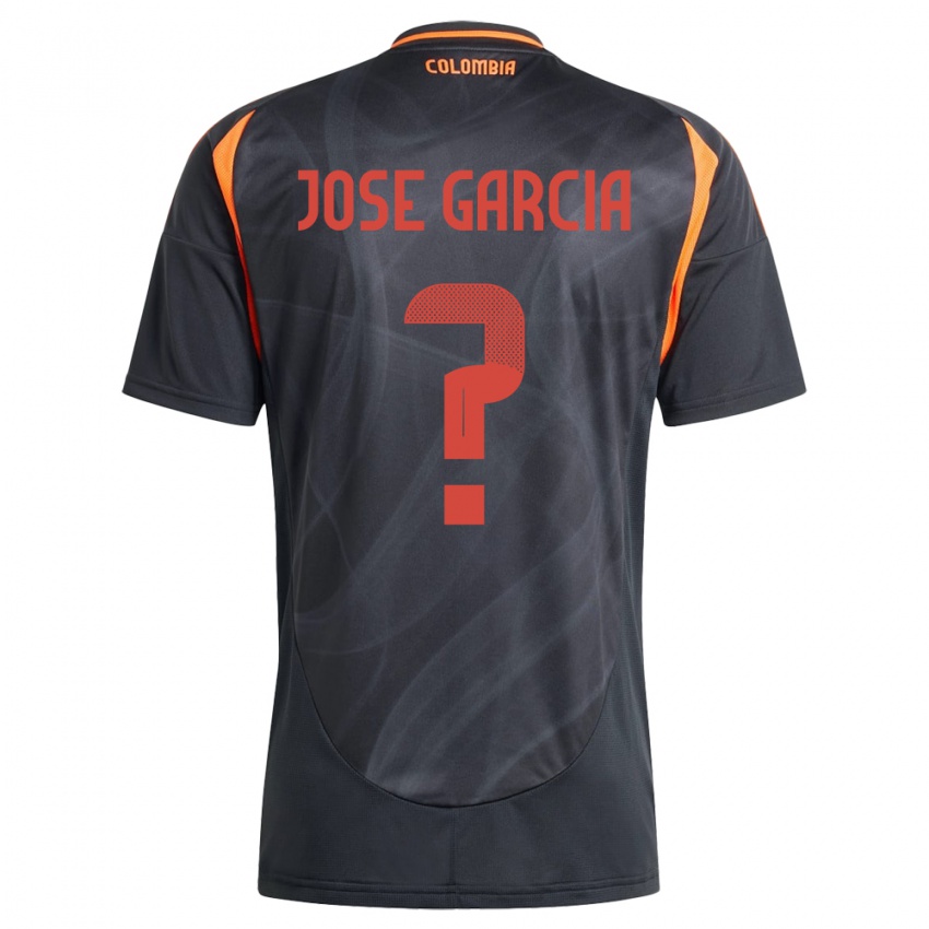 Hombre Camiseta Colombia José García #0 Negro 2ª Equipación 24-26 La Camisa Argentina