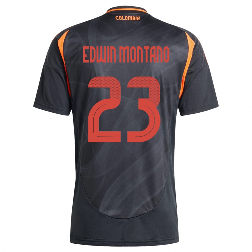 Hombre Camiseta Colombia John Edwin Montaño #23 Negro 2ª Equipación 24-26 La Camisa Argentina