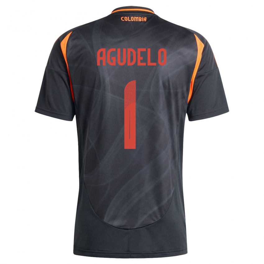 Hombre Camiseta Colombia Luisa Agudelo #1 Negro 2ª Equipación 24-26 La Camisa Argentina