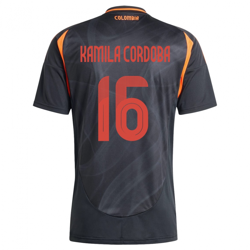 Hombre Camiseta Colombia Sara Kamila Córdoba #16 Negro 2ª Equipación 24-26 La Camisa Argentina