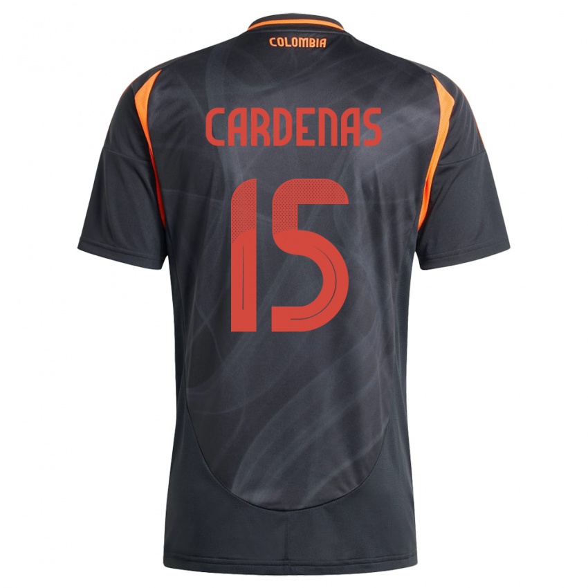 Hombre Camiseta Colombia Wendy Cárdenas #15 Negro 2ª Equipación 24-26 La Camisa Argentina