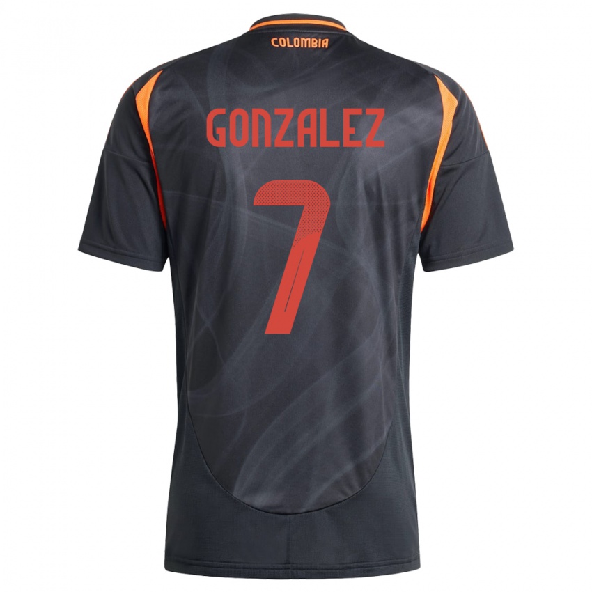 Hombre Camiseta Colombia Celis González #7 Negro 2ª Equipación 24-26 La Camisa Argentina