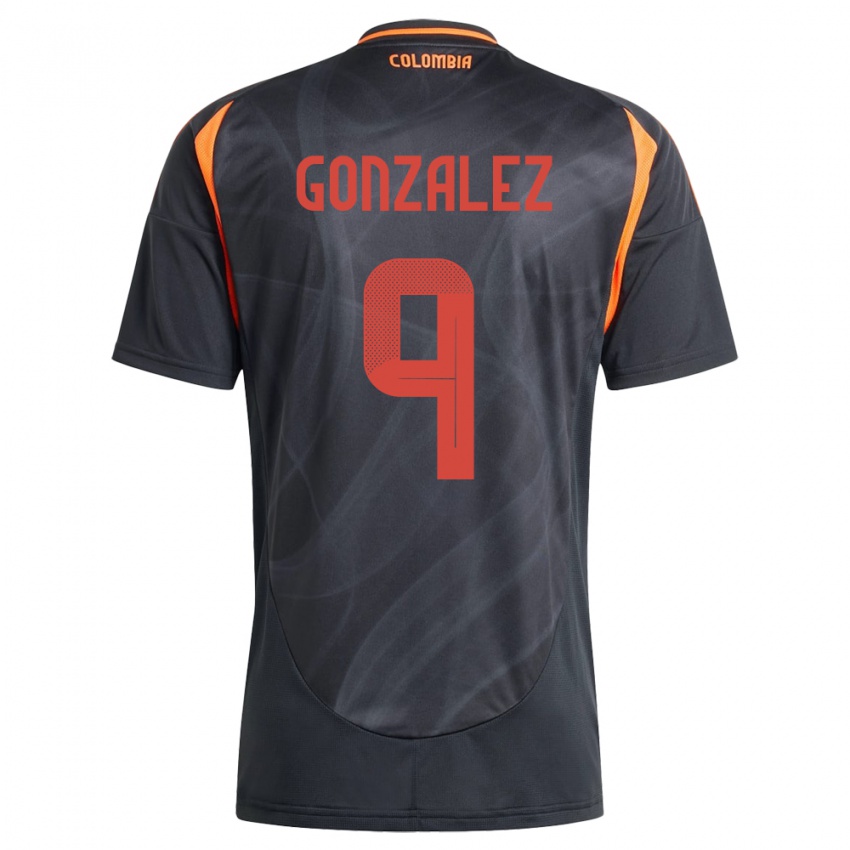 Hombre Camiseta Colombia Manuela González #9 Negro 2ª Equipación 24-26 La Camisa Argentina