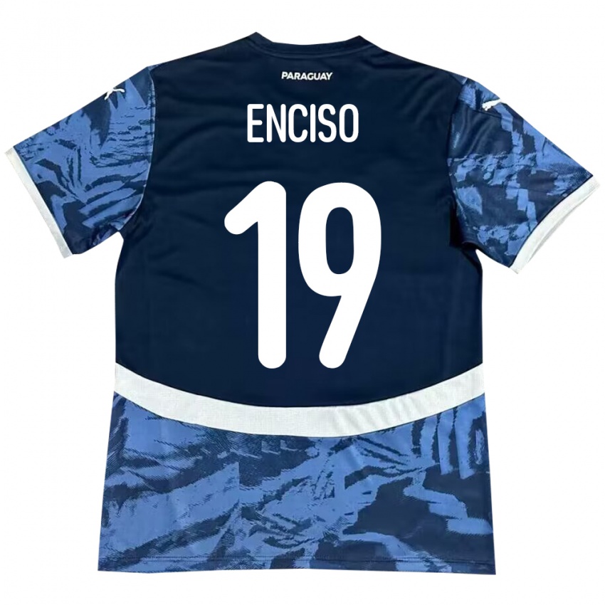 Hombre Camiseta Paraguay Julio Enciso #19 Azul 2ª Equipación 24-26 La Camisa Argentina
