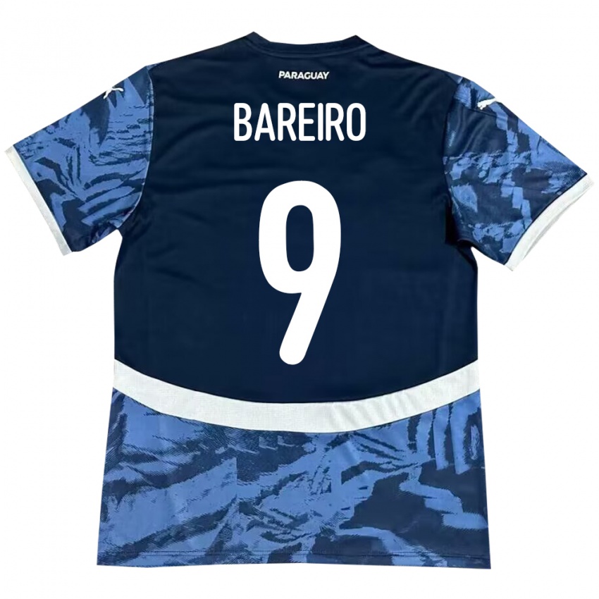 Hombre Camiseta Paraguay Adam Bareiro #9 Azul 2ª Equipación 24-26 La Camisa Argentina
