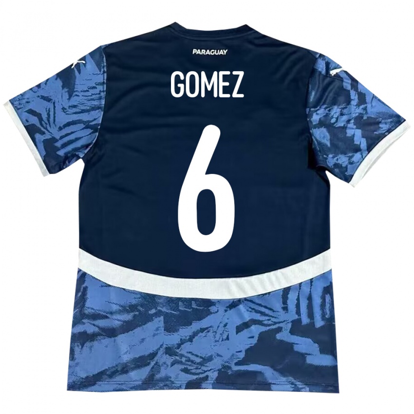 Hombre Camiseta Paraguay Marcos Gómez #6 Azul 2ª Equipación 24-26 La Camisa Argentina