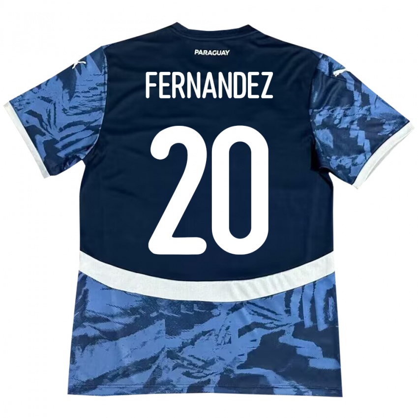 Hombre Camiseta Paraguay Marcelo Fernández #20 Azul 2ª Equipación 24-26 La Camisa Argentina