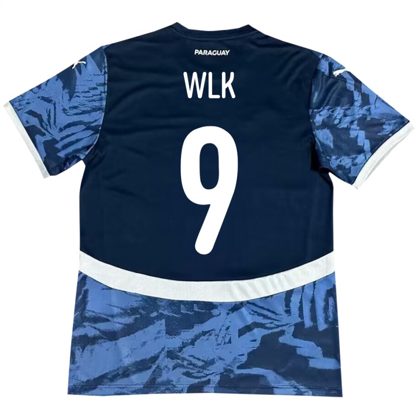 Hombre Camiseta Paraguay Allan Wlk #9 Azul 2ª Equipación 24-26 La Camisa Argentina