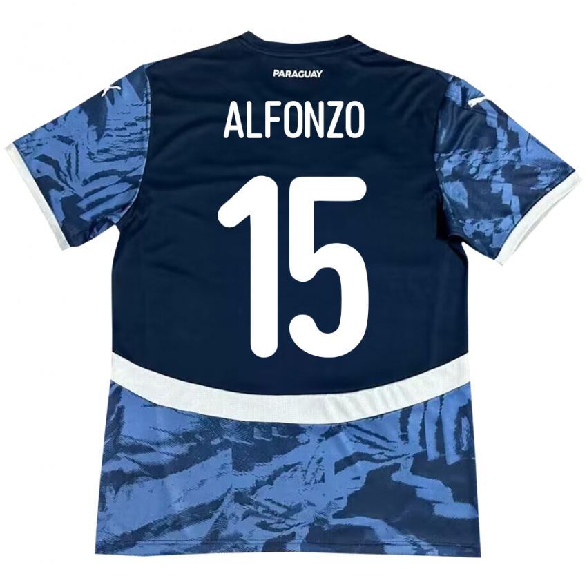 Hombre Camiseta Paraguay Axel Alfonzo #15 Azul 2ª Equipación 24-26 La Camisa Argentina