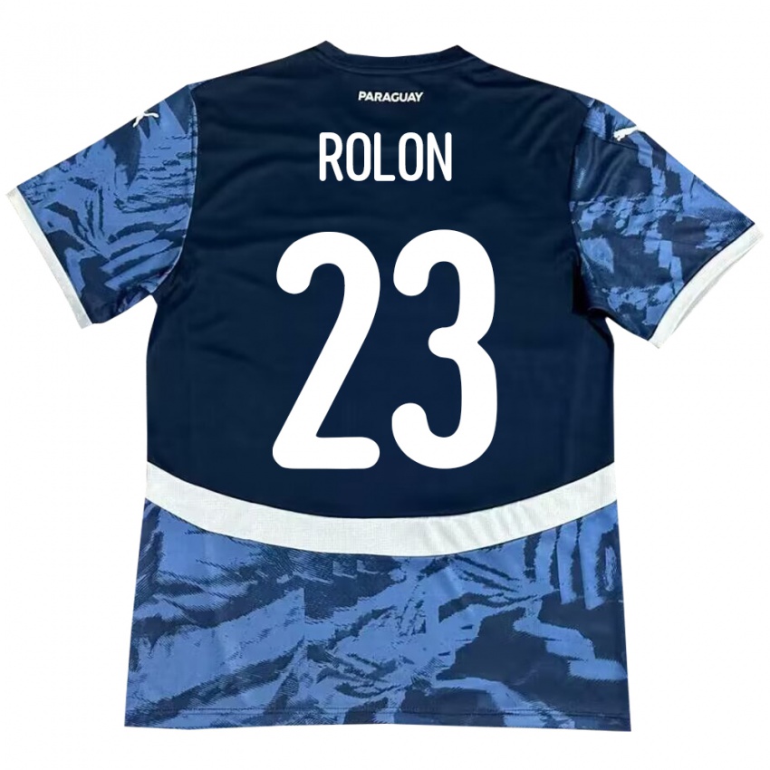 Hombre Camiseta Paraguay Luis Rolón #23 Azul 2ª Equipación 24-26 La Camisa Argentina