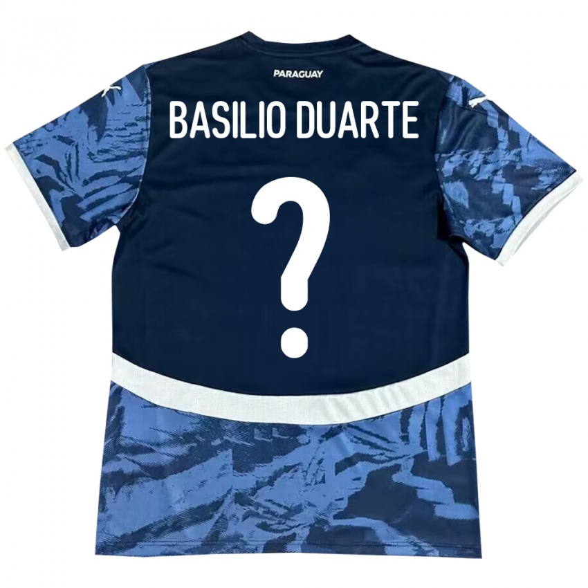 Hombre Camiseta Paraguay Basilio Duarte #0 Azul 2ª Equipación 24-26 La Camisa Argentina