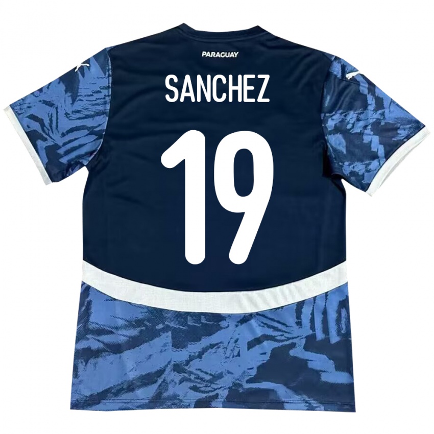 Hombre Camiseta Paraguay Juan Sánchez #19 Azul 2ª Equipación 24-26 La Camisa Argentina