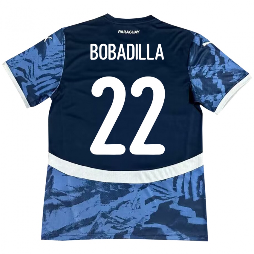 Hombre Camiseta Paraguay Dylan Bobadilla #22 Azul 2ª Equipación 24-26 La Camisa Argentina