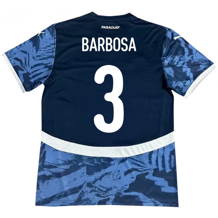 Hombre Camiseta Paraguay Camila Barbosa #3 Azul 2ª Equipación 24-26 La Camisa Argentina
