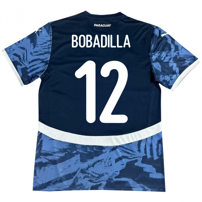 Hombre Camiseta Paraguay Alicia Bobadilla #12 Azul 2ª Equipación 24-26 La Camisa Argentina