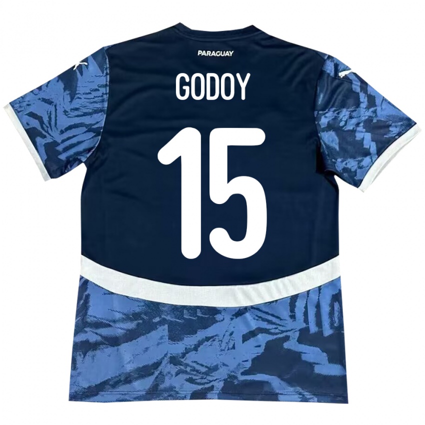 Hombre Camiseta Paraguay Fanny Godoy #15 Azul 2ª Equipación 24-26 La Camisa Argentina