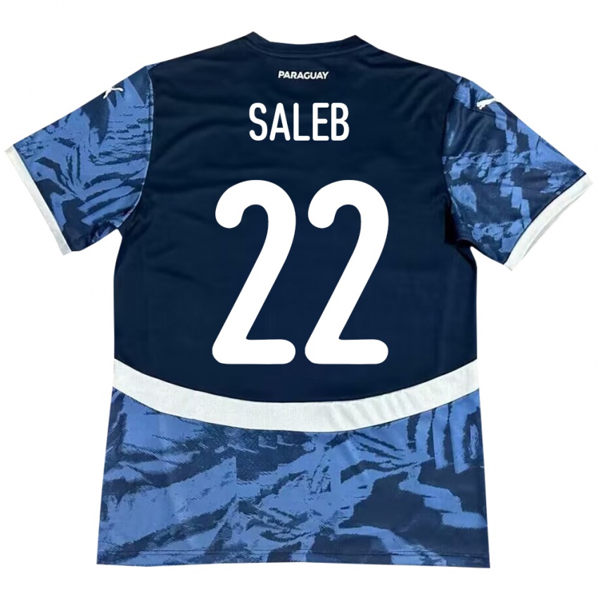 Hombre Camiseta Paraguay Gloria Saleb #22 Azul 2ª Equipación 24-26 La Camisa Argentina