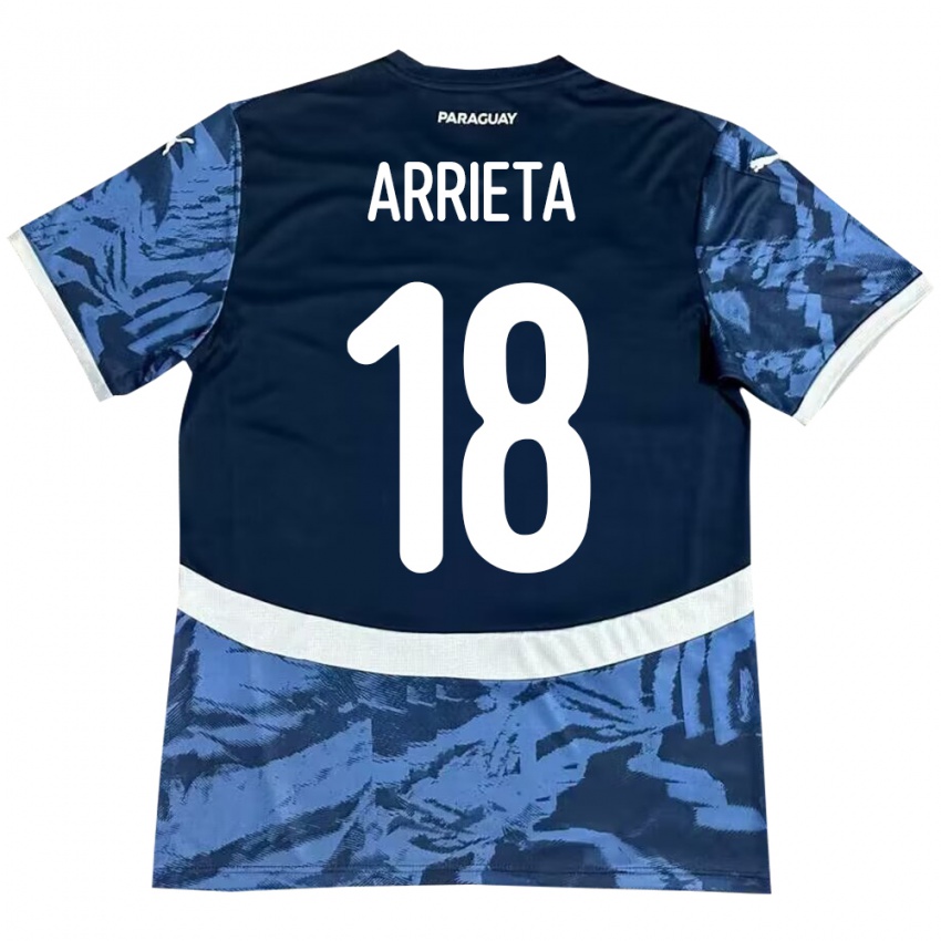 Hombre Camiseta Paraguay Camila Arrieta #18 Azul 2ª Equipación 24-26 La Camisa Argentina