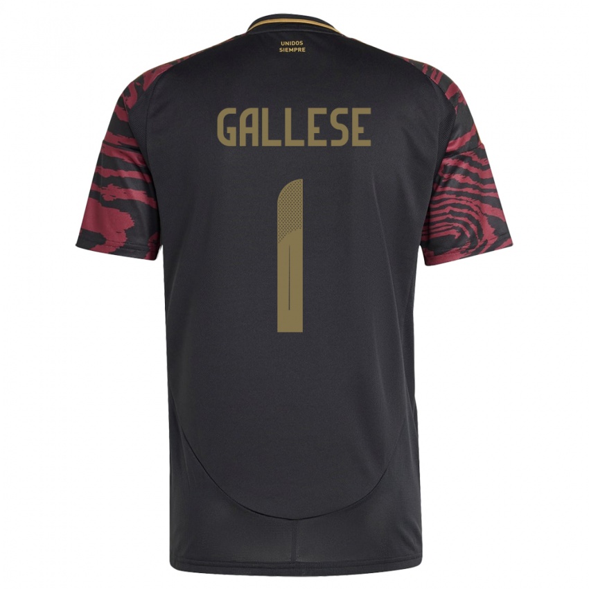 Hombre Camiseta Perú Pedro Gallese #1 Negro 2ª Equipación 24-26 La Camisa Argentina