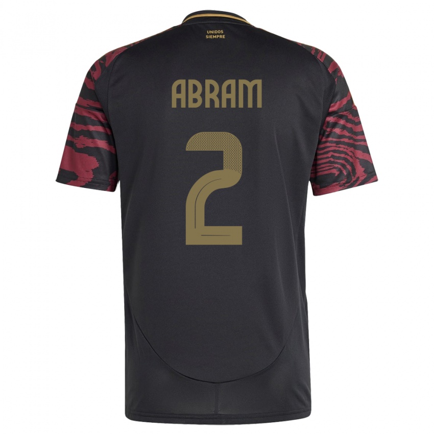 Hombre Camiseta Perú Luis Abram #2 Negro 2ª Equipación 24-26 La Camisa Argentina