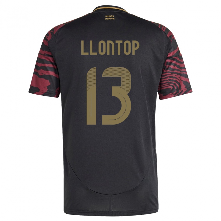 Hombre Camiseta Perú Mathías Llontop #13 Negro 2ª Equipación 24-26 La Camisa Argentina