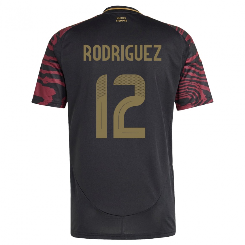 Hombre Camiseta Perú Jhefferson Rodríguez #12 Negro 2ª Equipación 24-26 La Camisa Argentina