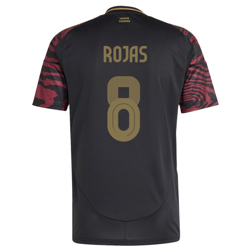 Hombre Camiseta Perú Álvaro Rojas #8 Negro 2ª Equipación 24-26 La Camisa Argentina