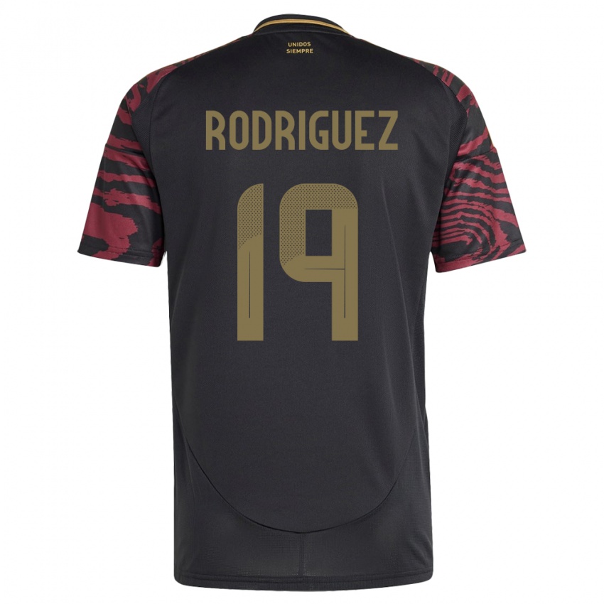 Hombre Camiseta Perú Mateo Rodríguez #19 Negro 2ª Equipación 24-26 La Camisa Argentina