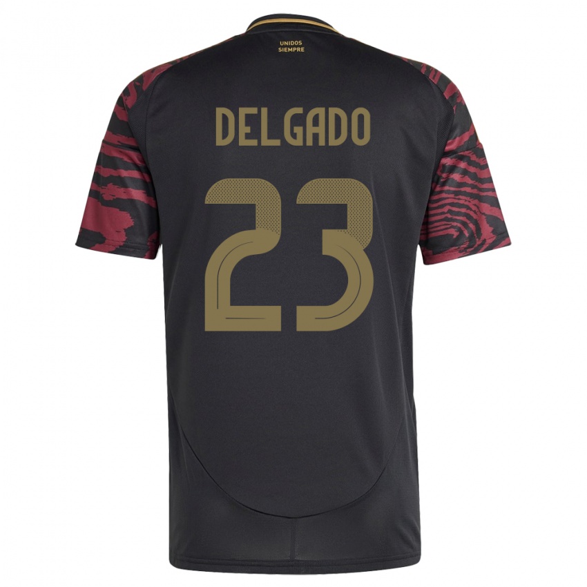 Hombre Camiseta Perú Valentino Delgado #23 Negro 2ª Equipación 24-26 La Camisa Argentina