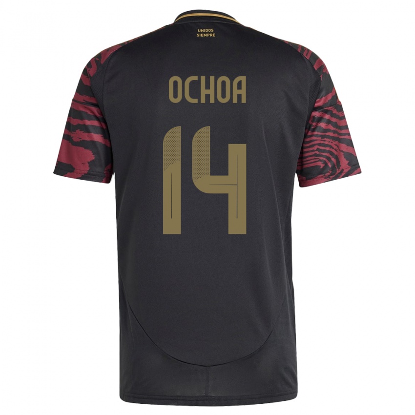 Hombre Camiseta Perú Victoria Ochoa #14 Negro 2ª Equipación 24-26 La Camisa Argentina