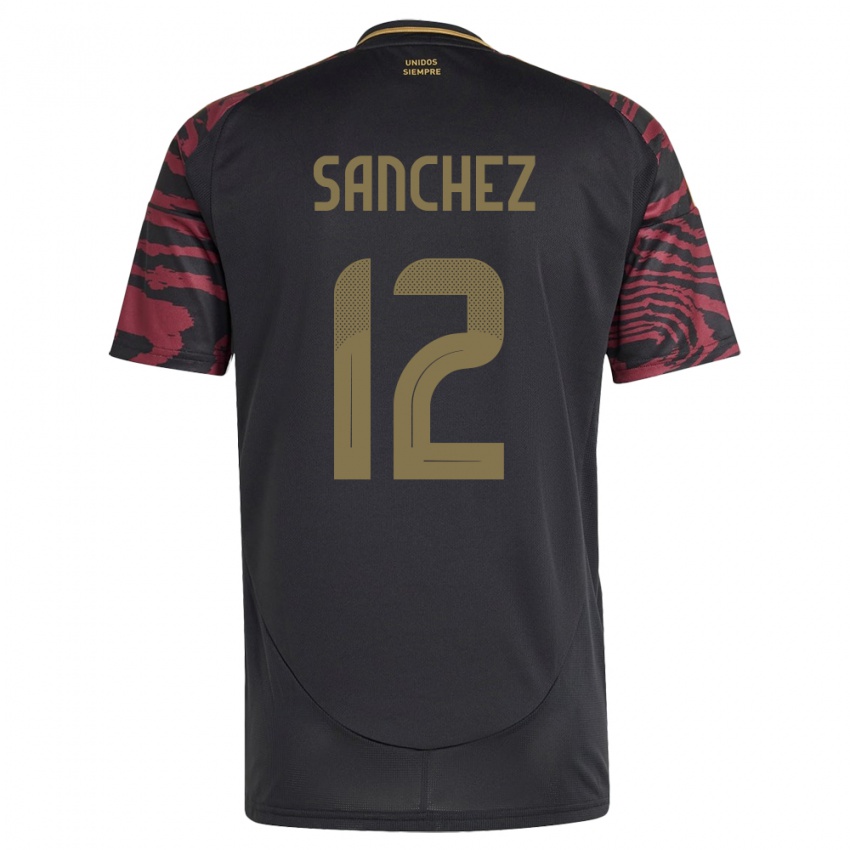 Hombre Camiseta Perú Maryory Sánchez #12 Negro 2ª Equipación 24-26 La Camisa Argentina