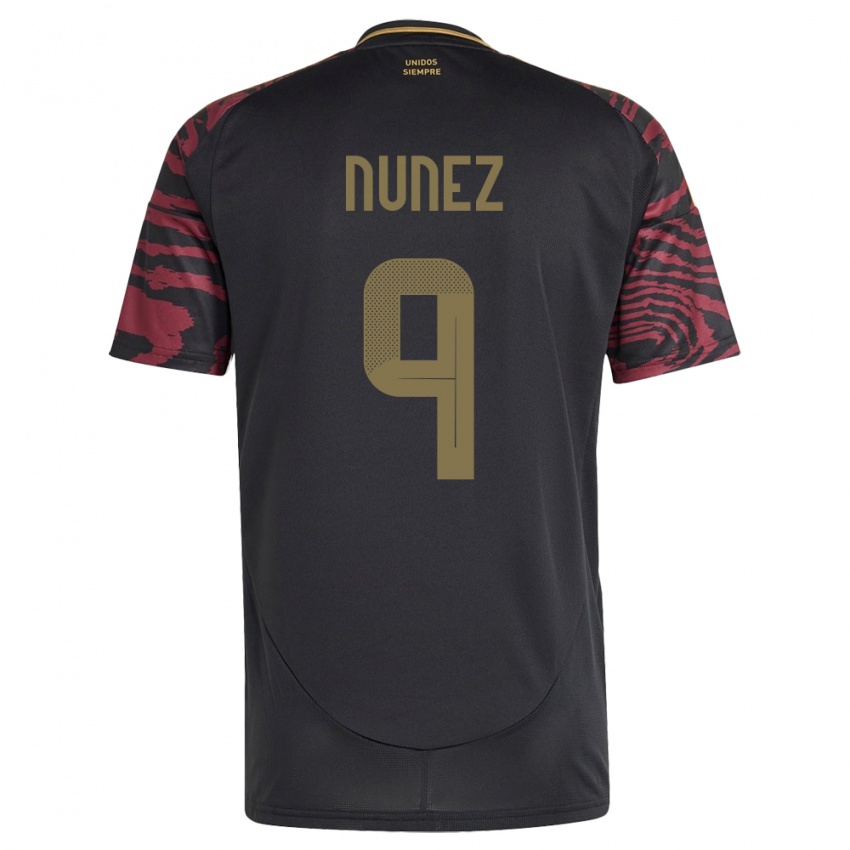 Hombre Camiseta Perú Pierina Núñez #9 Negro 2ª Equipación 24-26 La Camisa Argentina