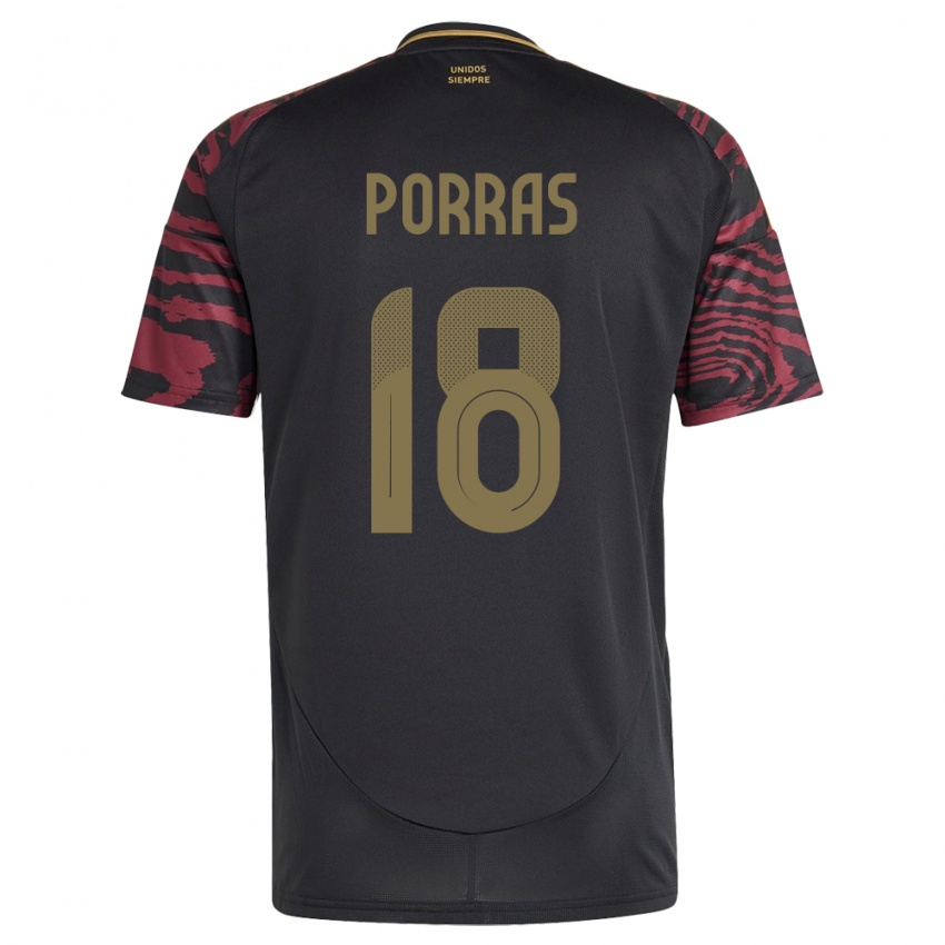 Hombre Camiseta Perú Sashenka Porras #18 Negro 2ª Equipación 24-26 La Camisa Argentina