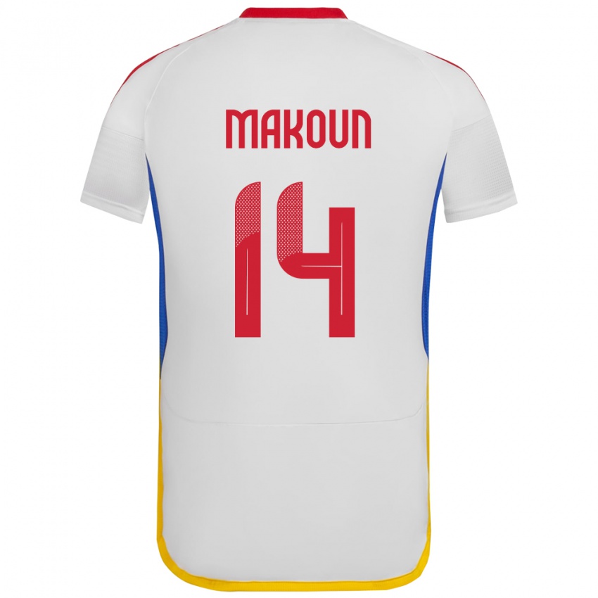 Hombre Camiseta Venezuela Christian Makoun #14 Blanco 2ª Equipación 24-26 La Camisa Argentina