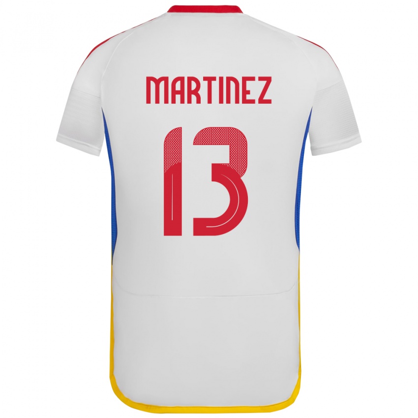 Hombre Camiseta Venezuela José Martínez #13 Blanco 2ª Equipación 24-26 La Camisa Argentina