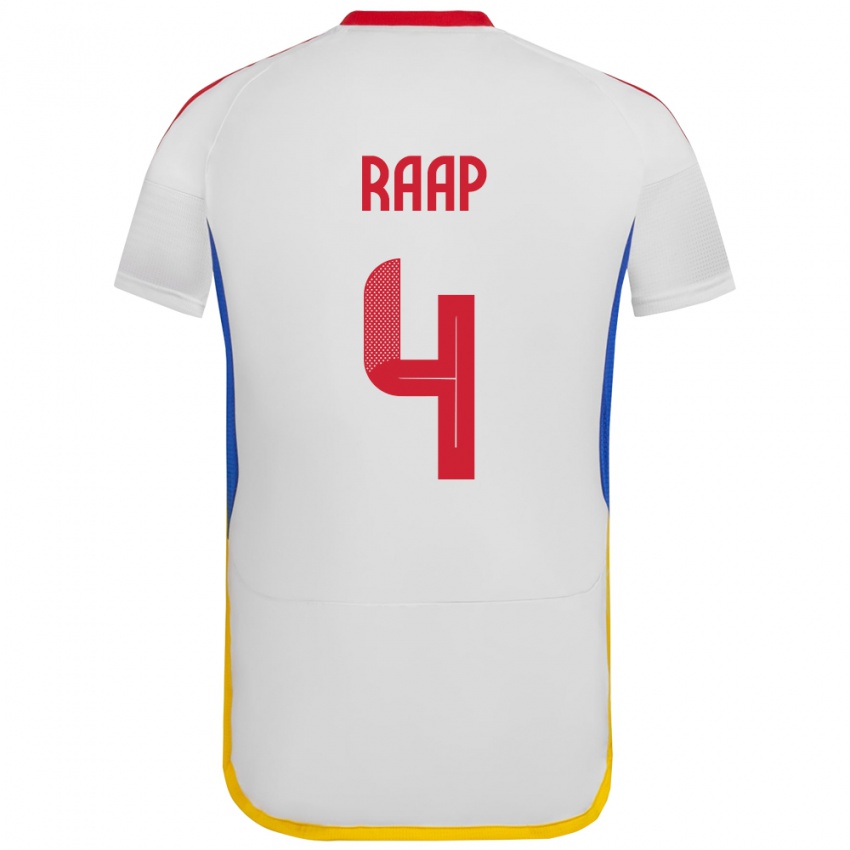 Hombre Camiseta Venezuela Yiandro Raap #4 Blanco 2ª Equipación 24-26 La Camisa Argentina