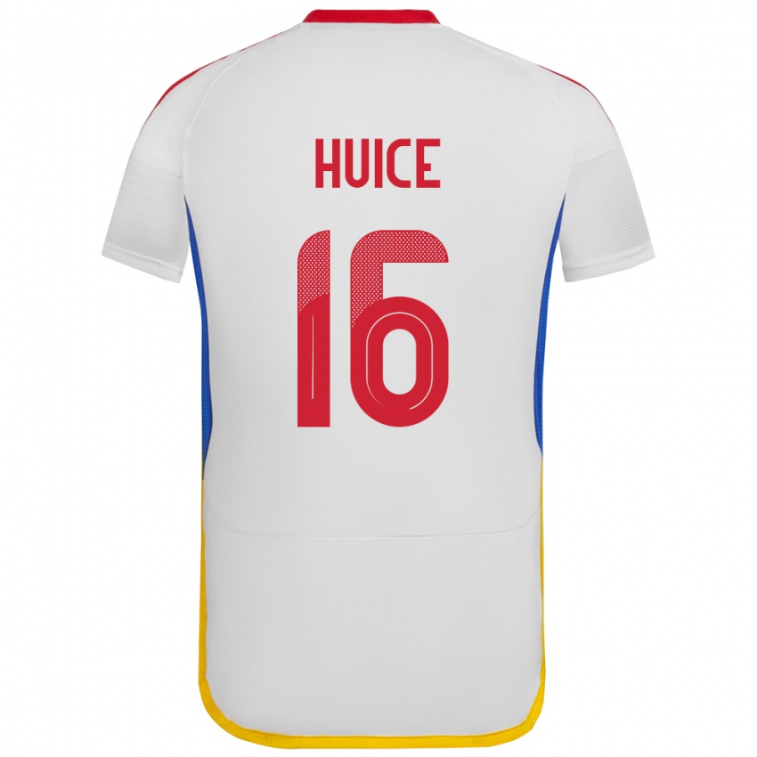 Hombre Camiseta Venezuela Frangel Huice #16 Blanco 2ª Equipación 24-26 La Camisa Argentina