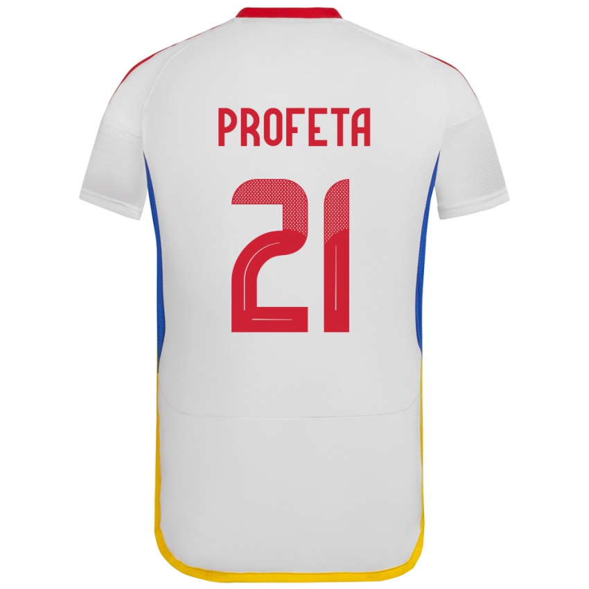 Hombre Camiseta Venezuela Nicola Profeta #21 Blanco 2ª Equipación 24-26 La Camisa Argentina