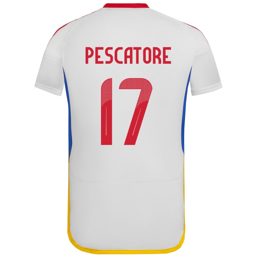 Hombre Camiseta Venezuela Camila Pescatore #17 Blanco 2ª Equipación 24-26 La Camisa Argentina