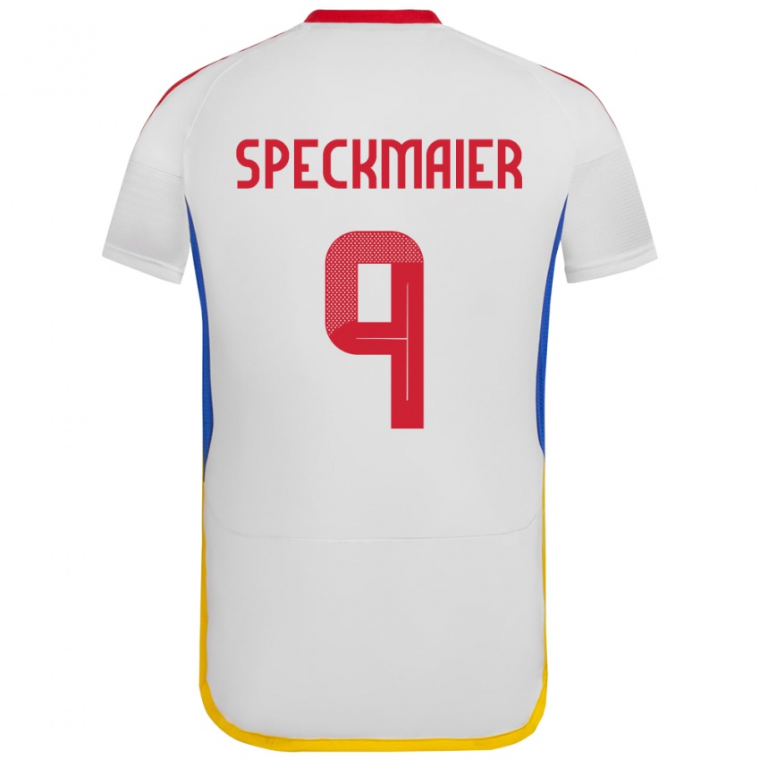 Hombre Camiseta Venezuela Mariana Speckmaier #9 Blanco 2ª Equipación 24-26 La Camisa Argentina