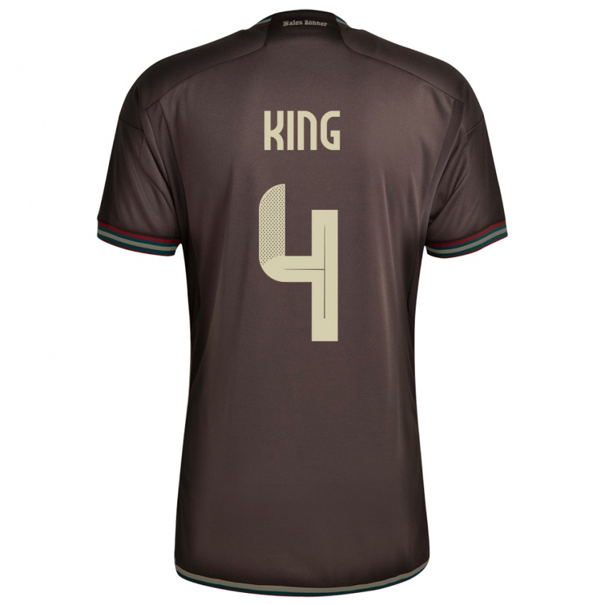 Hombre Camiseta Jamaica Richard King #4 Marrón Noche 2ª Equipación 24-26 La Camisa Argentina
