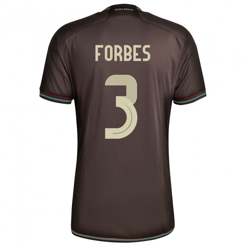 Hombre Camiseta Jamaica Michael Forbes #3 Marrón Noche 2ª Equipación 24-26 La Camisa Argentina