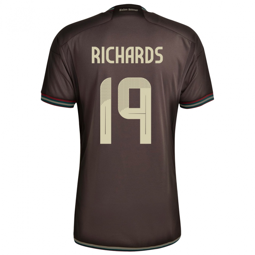 Hombre Camiseta Jamaica Davia Richards #19 Marrón Noche 2ª Equipación 24-26 La Camisa Argentina