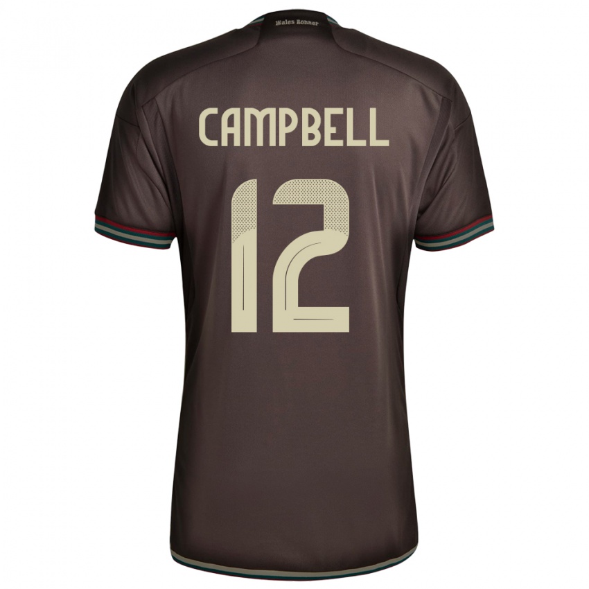 Hombre Camiseta Jamaica Sashana Campbell #12 Marrón Noche 2ª Equipación 24-26 La Camisa Argentina