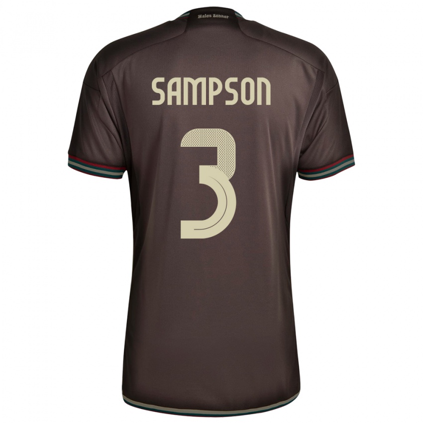 Hombre Camiseta Jamaica Vyan Sampson #3 Marrón Noche 2ª Equipación 24-26 La Camisa Argentina