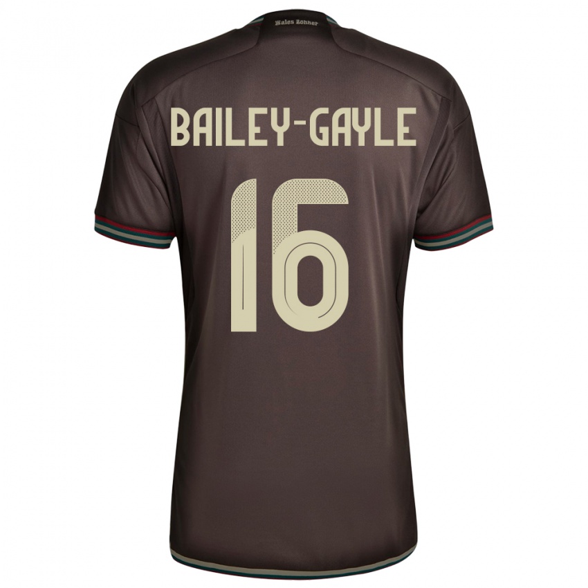 Hombre Camiseta Jamaica Paige Bailey-Gayle #16 Marrón Noche 2ª Equipación 24-26 La Camisa Argentina